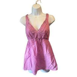 Old Navy Y2K Women Cottagecore Eyelet Embroidered Babydoll Top Large Boho Retro